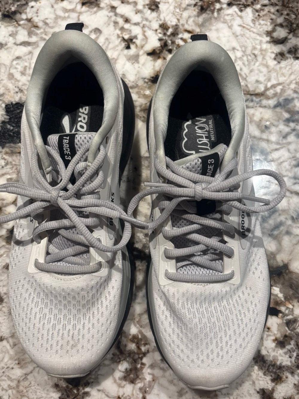 Brooks White and Gray Women's Running Sneakers